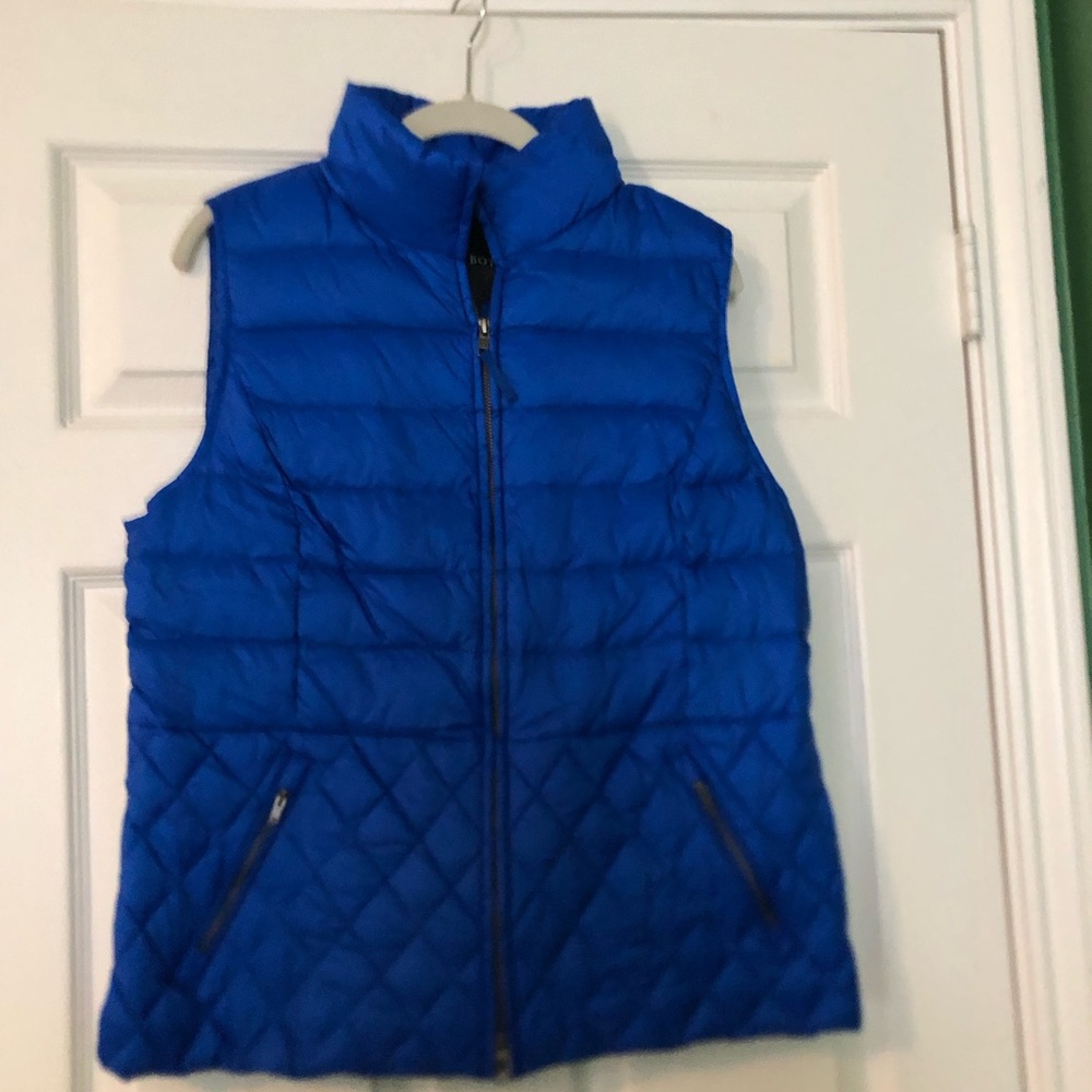 Cobalt blue puffer vest, size large